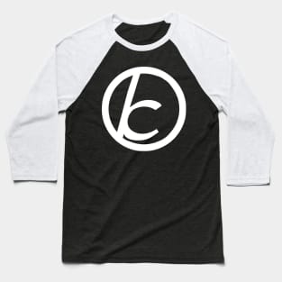 Jewish Anarchist Symbol (Cursive, White) Baseball T-Shirt